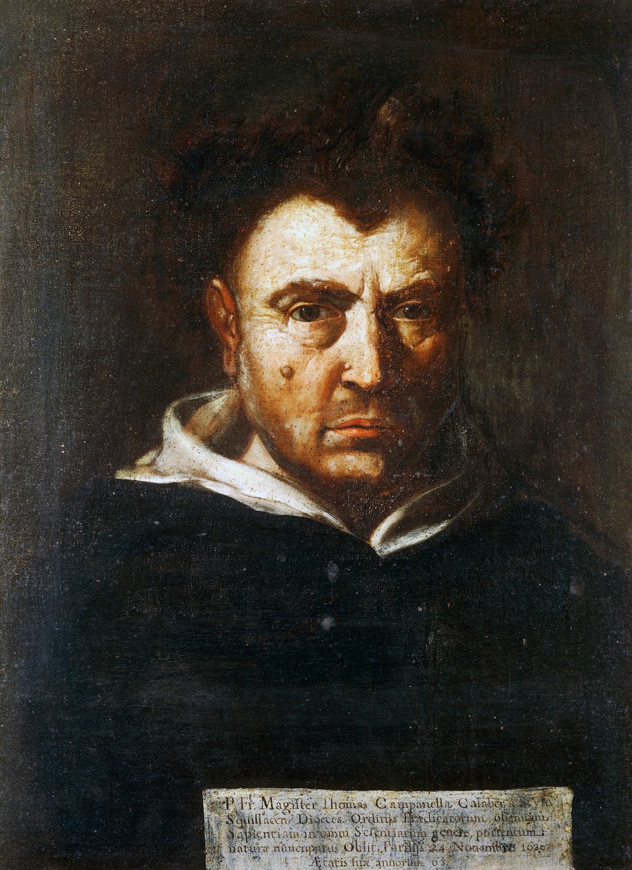 Portrét Tommaso Campanella (1568-1639), italský dominikánský filozof, obraz od Francesca Cozzy (1605-1682), cca 1630 od Francesco Cozza