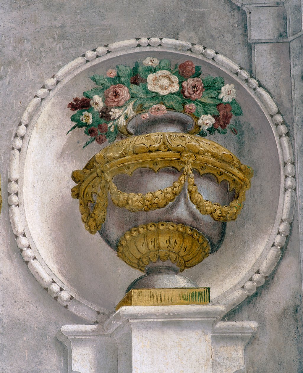 Váza s květinami (freska) od Francesco Ferrari