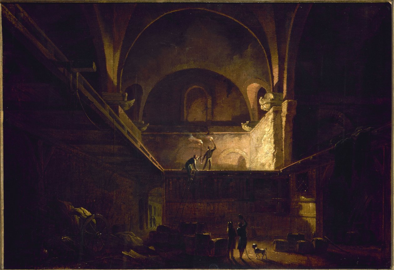 Le Tonnelier du palais des thermes de Julien, kolem roku 1800 (olej na papíře na plátně) od Francesco Fidanza