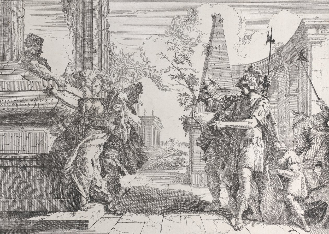 Obětování Polyxeny, z Bacchanals a historie, 1744., 1744. od Francesco Fontebasso