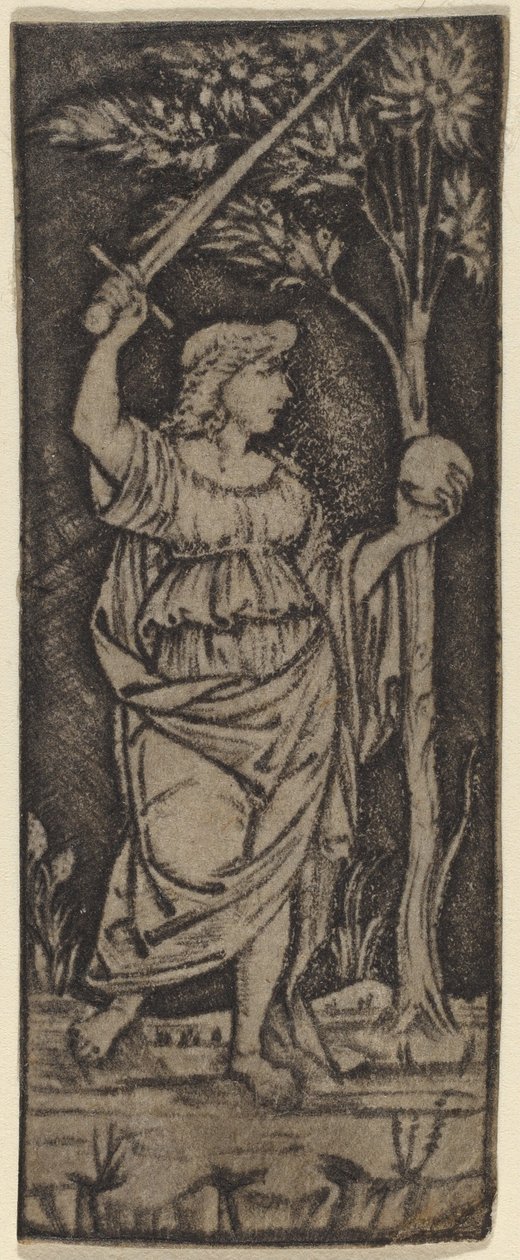 Alegorická postava: Žena s mečem a koulí od Francesco Francia or Peregrino da Cesena