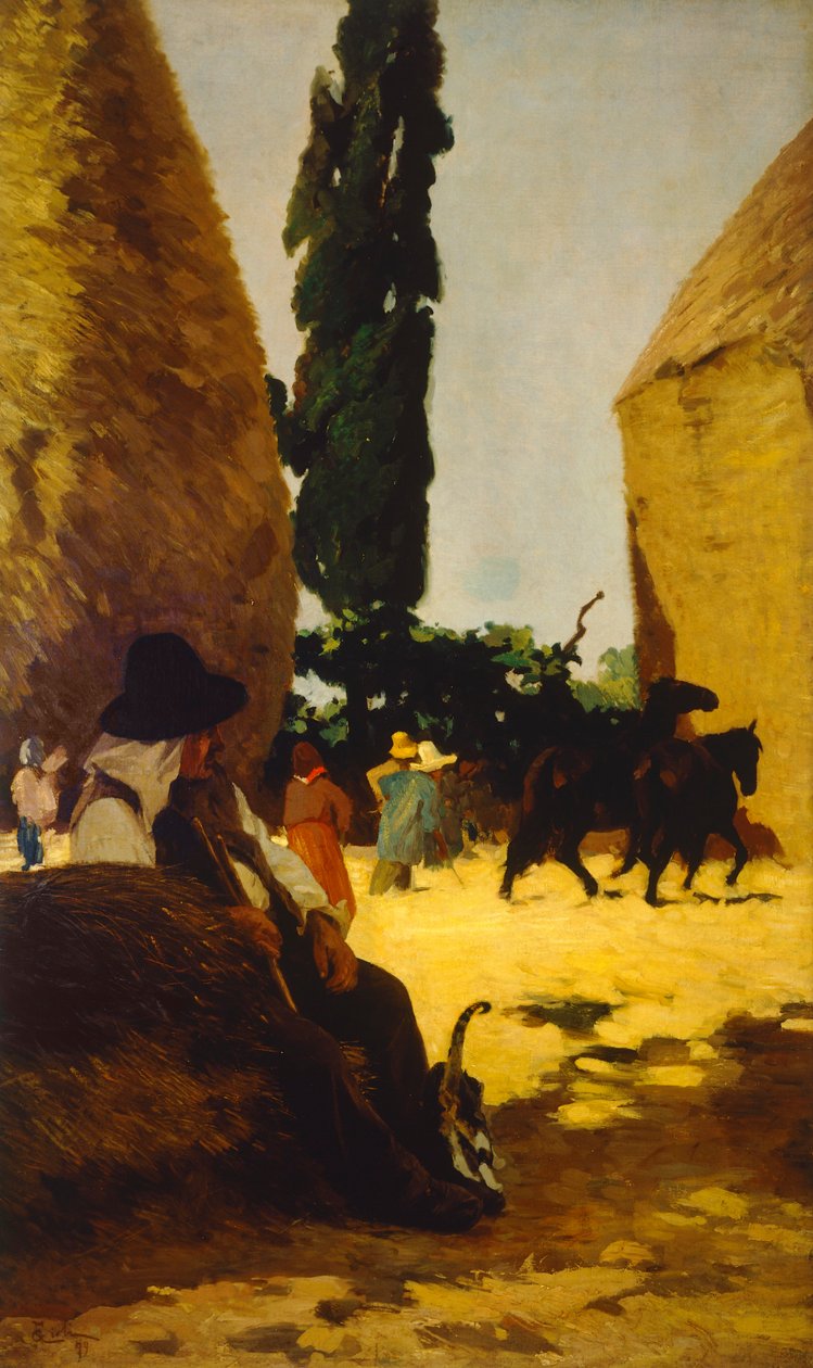 Bista, dědeček Francesco Gioli (1846-1922), olej na plátně od Francesco Gioli