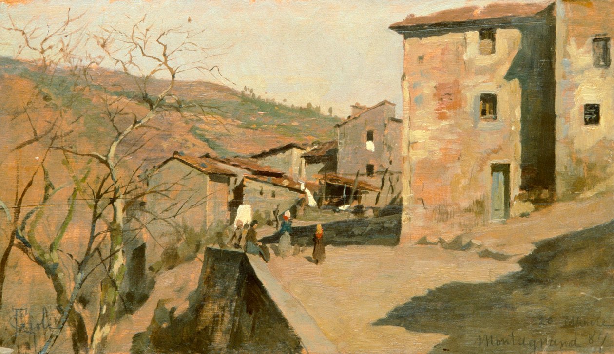 Montagnana od Francesca Gioliho (1846-1922), olej na panelu od Francesco Gioli