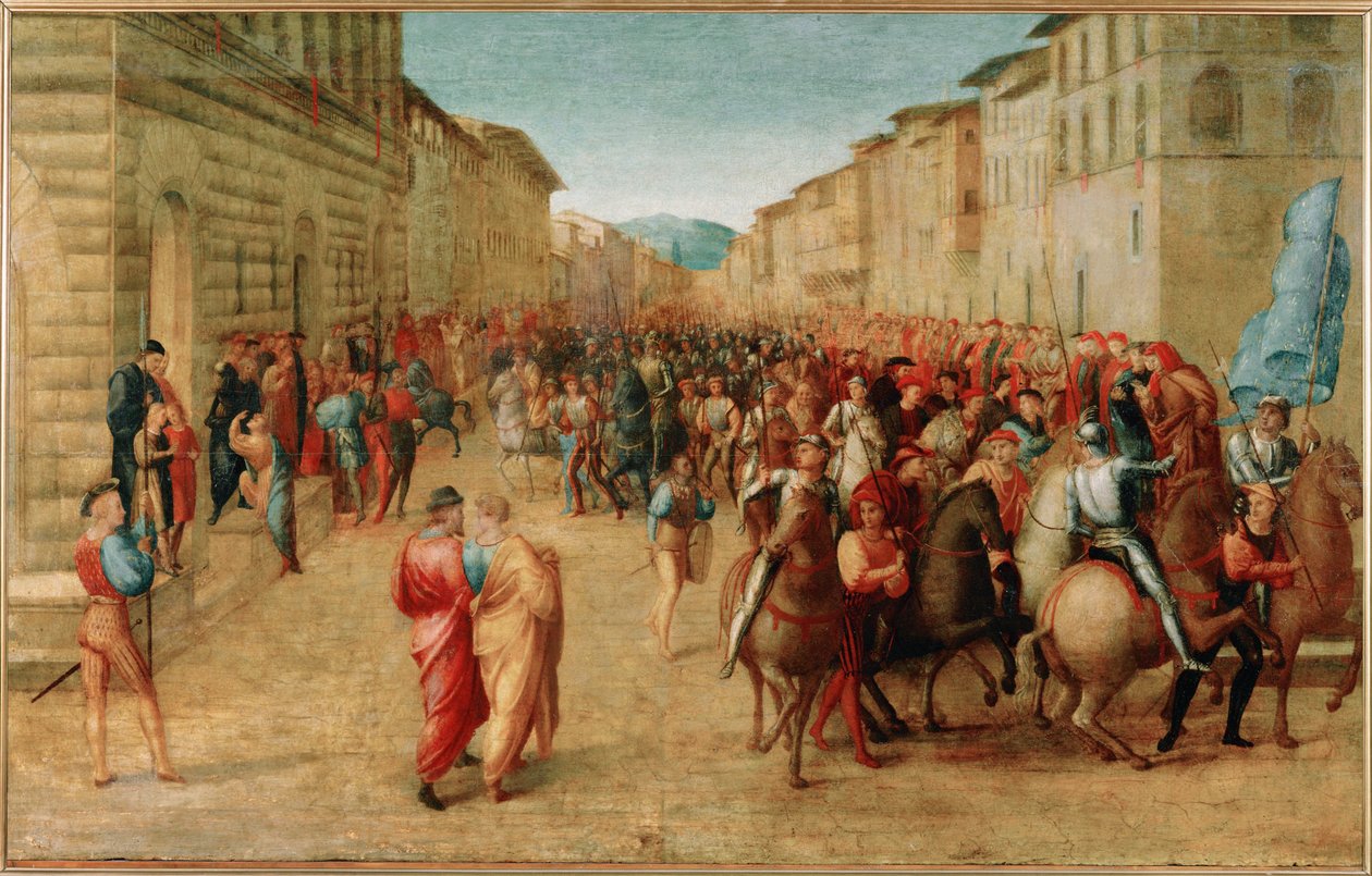Vjezd francouzského krále Karla VIII. do města Florencie (olej na dřevě) od Francesco Granacci