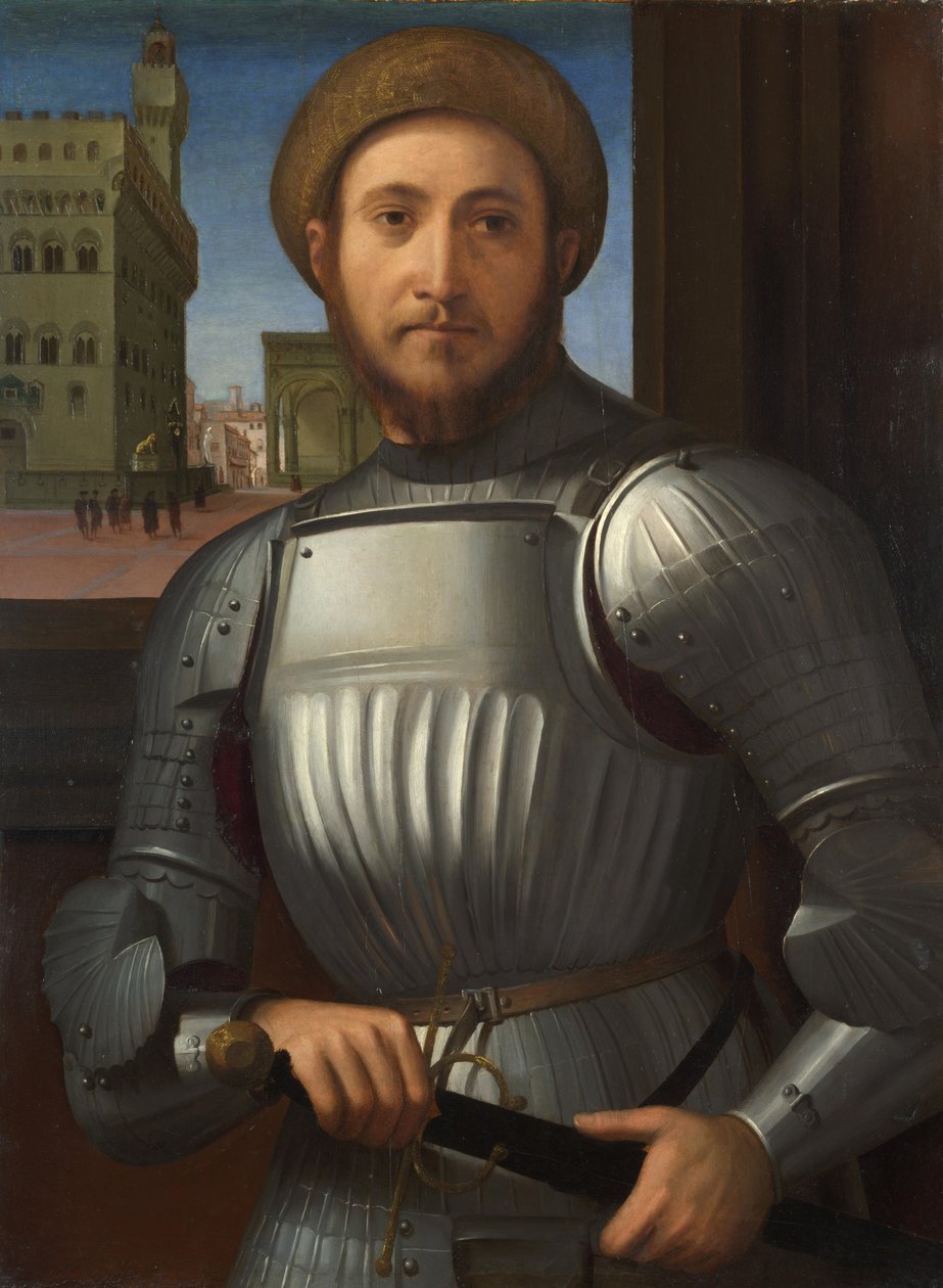 Portrét muže v brnění, c. 1510 od Francesco Granacci