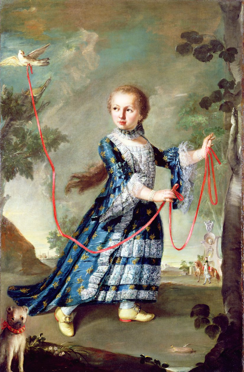 Dívka z rodiny Gradenigo s holubicí (olej na plátně) od Francesco Guardi