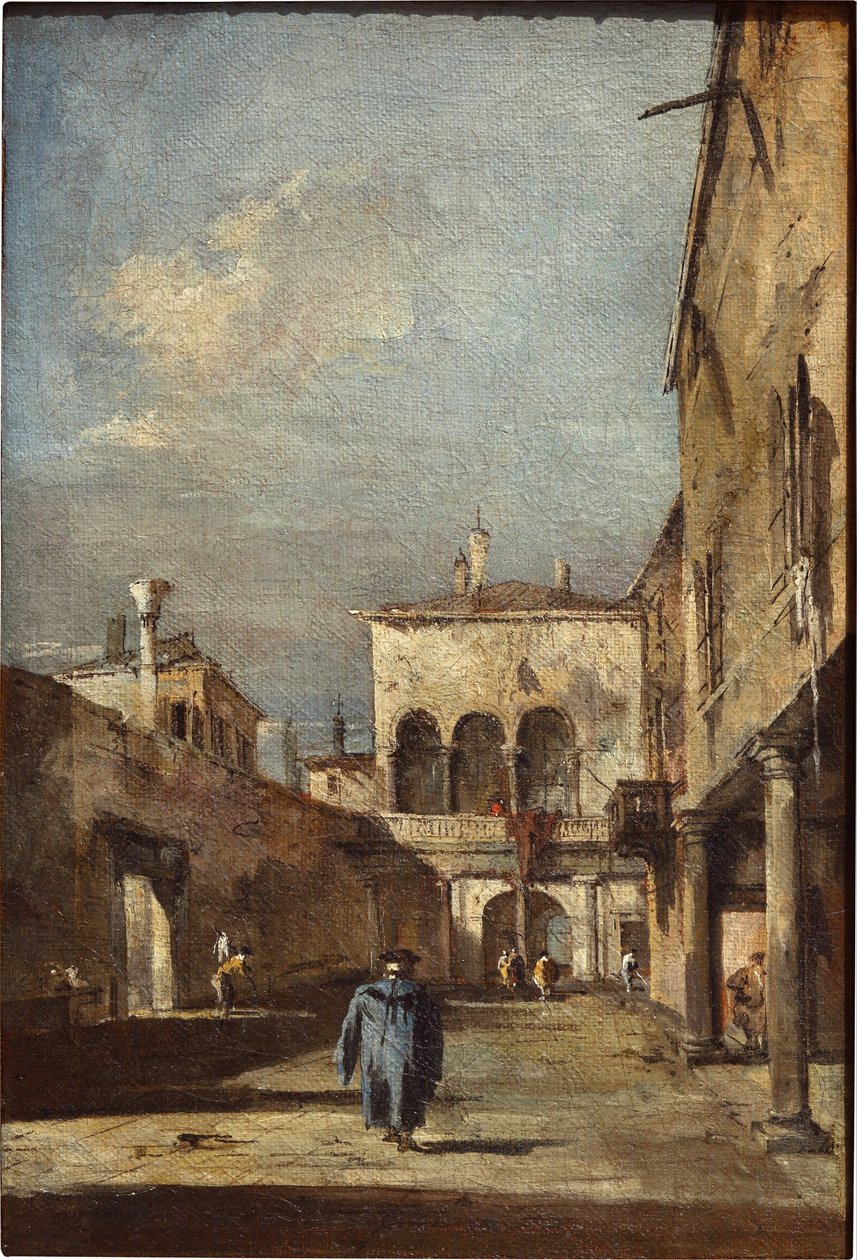 Architektonická fantazie s nádvořím od Francesco Guardi