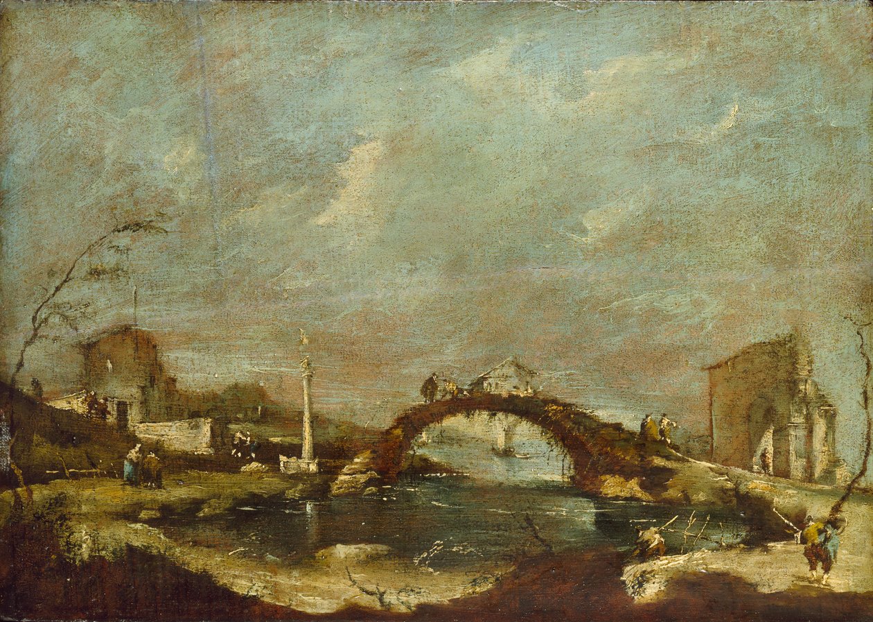 Krajina Capriccio, polovina 18. století od Francesco Guardi