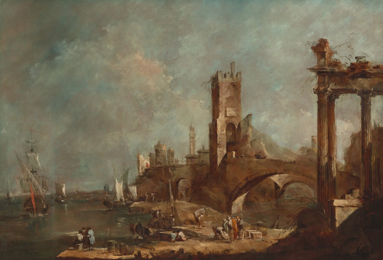 Capriccio z přístavu od Francesco Guardi