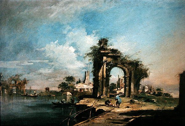 Capriccio se zničeným obloukem (olej) (viz 35489) od Francesco Guardi