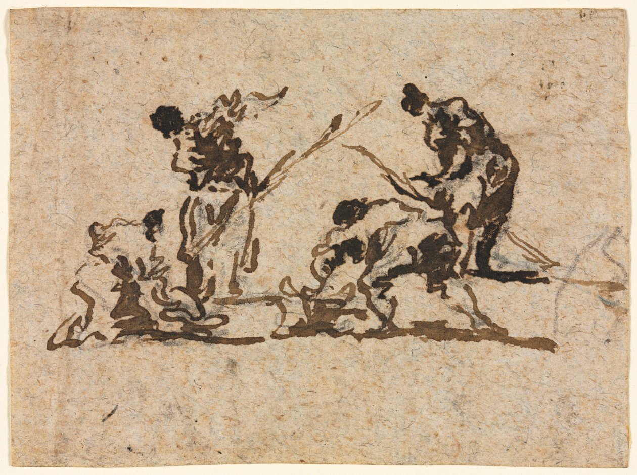 Zemědělci a rybáři pracující od Francesco Guardi