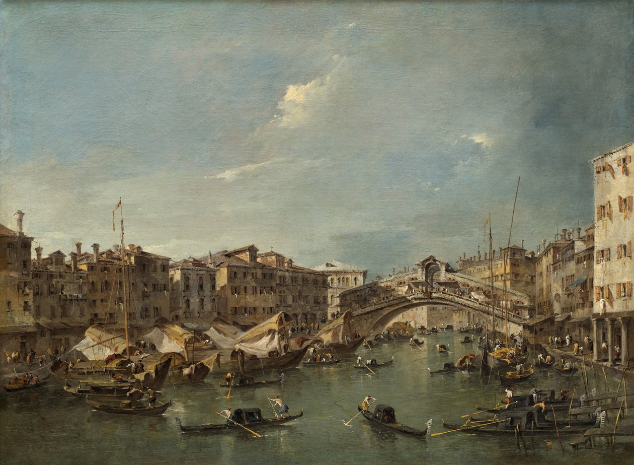 Canal Grande s mostem Rialto, Benátky, pravděpodobně ca. 1780. od Francesco Guardi