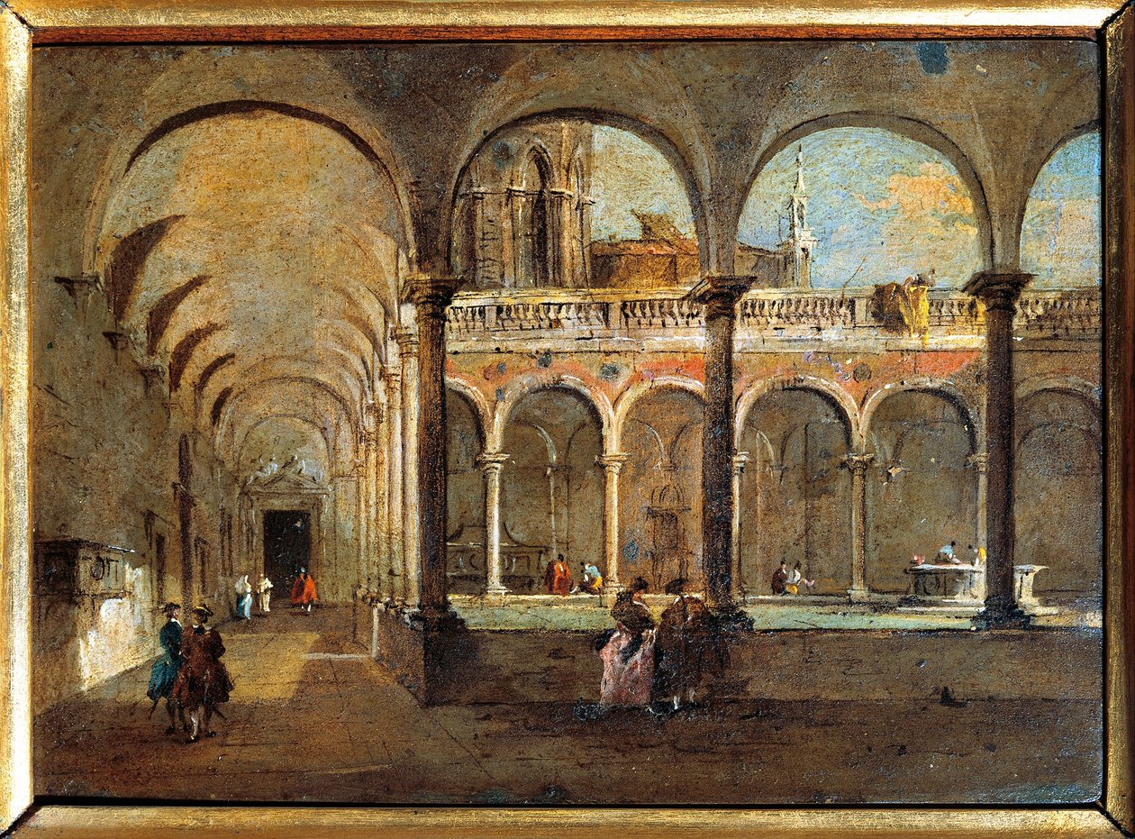 Itálie, Benátky, klášter bratří (malba) od Francesco Guardi