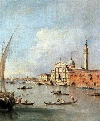 S. Giorgio Maggiore, při pohledu z Giudecca (olej) od Francesco Guardi