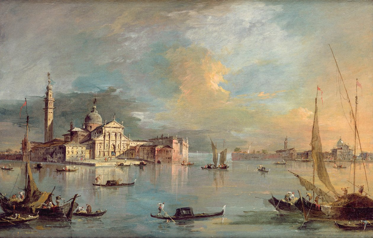 San Giorgio Maggiore, Benátky, s Giudecca a Zitelle od Francesco Guardi