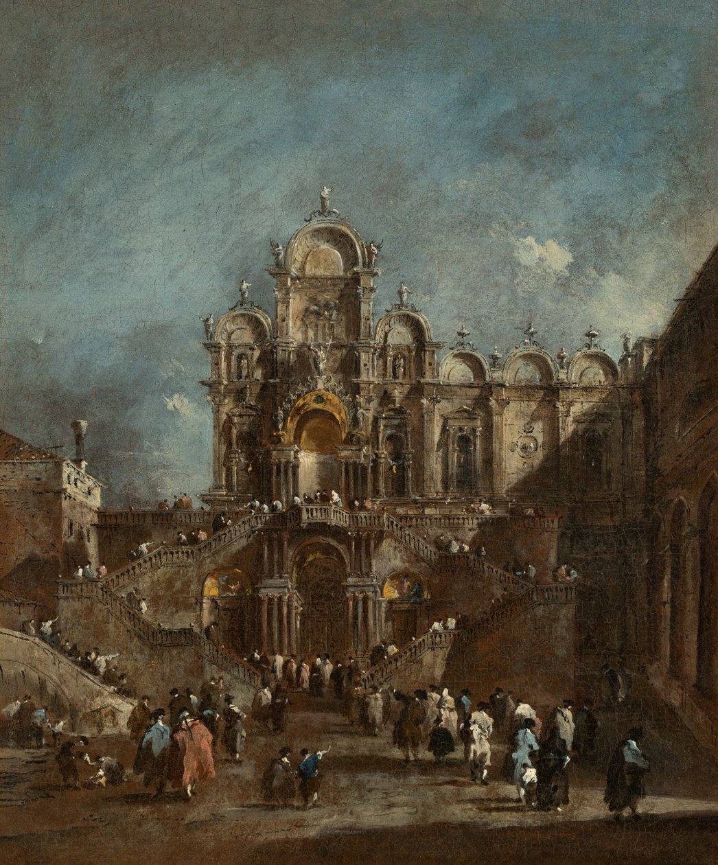 Dočasná tribuna v Campo San Zanipolo, Benátky, 1782 nebo později. od Francesco Guardi