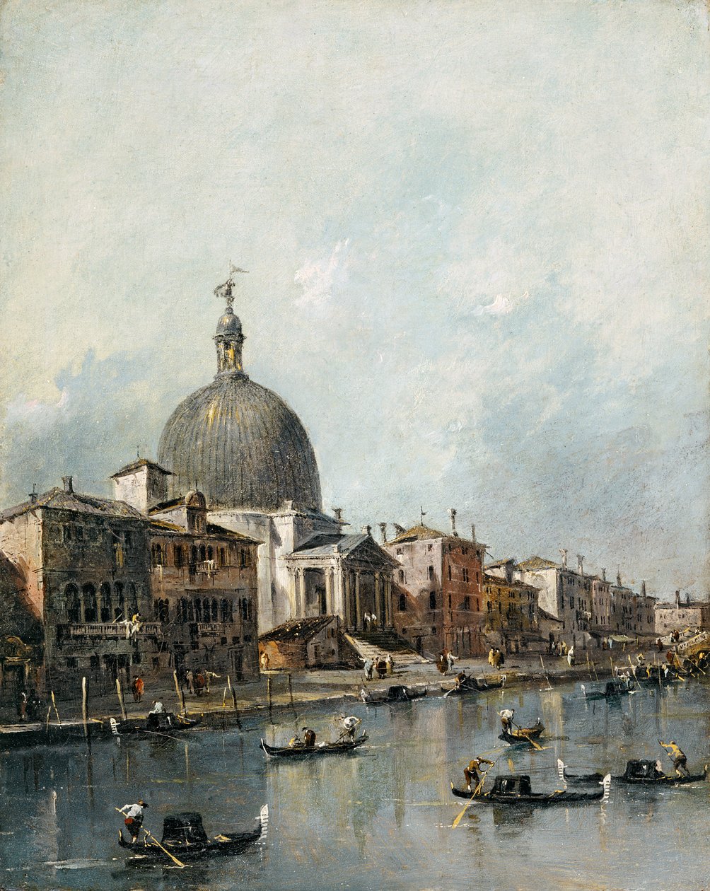 Kostel San Simeone Piccolo na Canal Grande, Benátky (olej na plátně) od Francesco Guardi