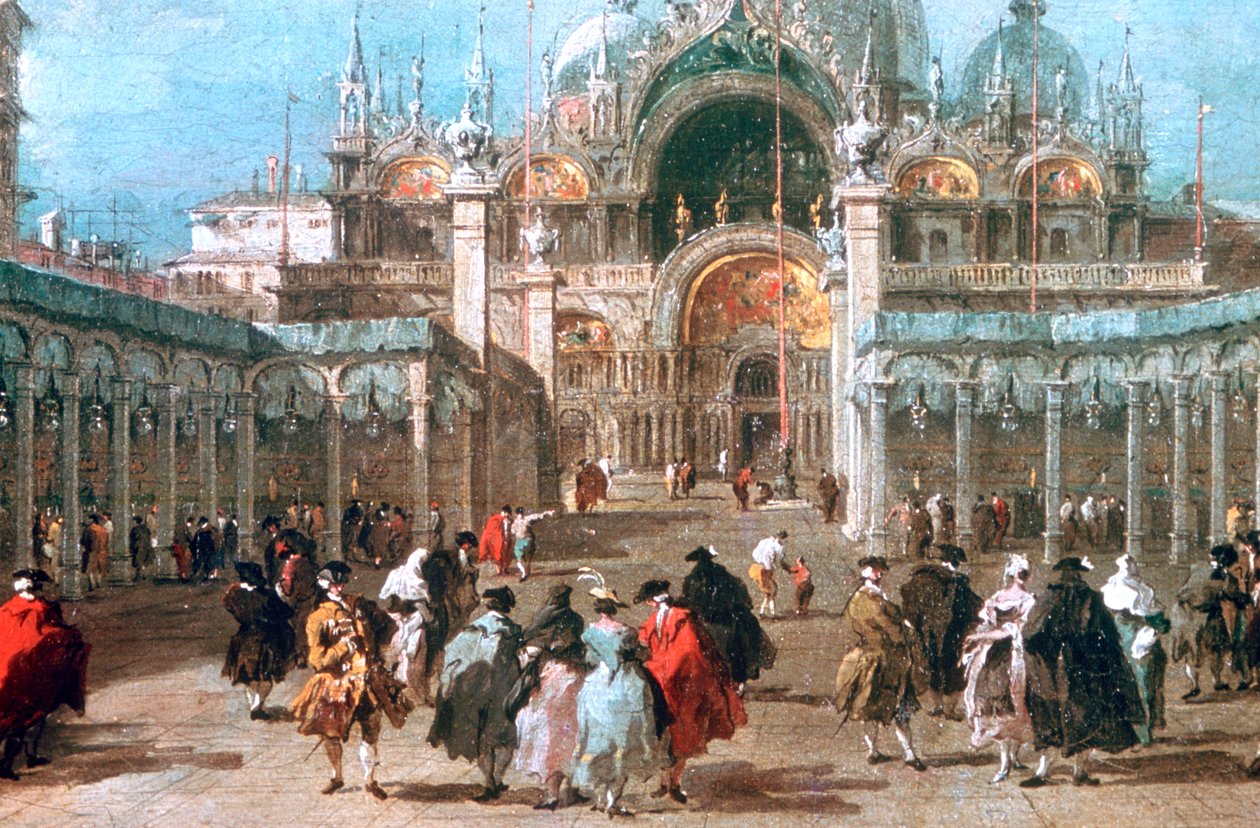 Svátek Nanebevstoupení Páně na náměstí Piazza San Marco, c1775 od Francesco Guardi