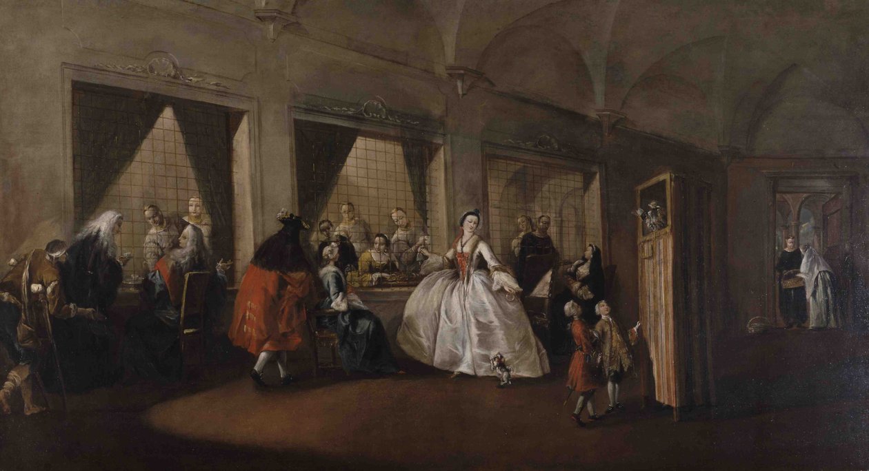 Salon jeptišek v San Zaccaria od Francesco Guardi