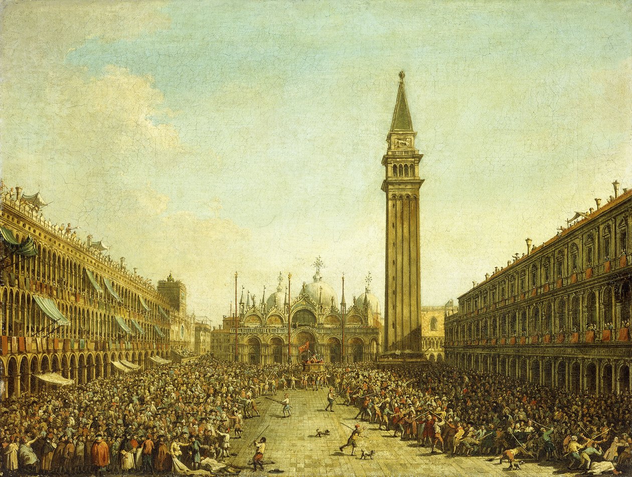 Piazza San Marco, v den korunovace dóžete, od Francesco Guardi