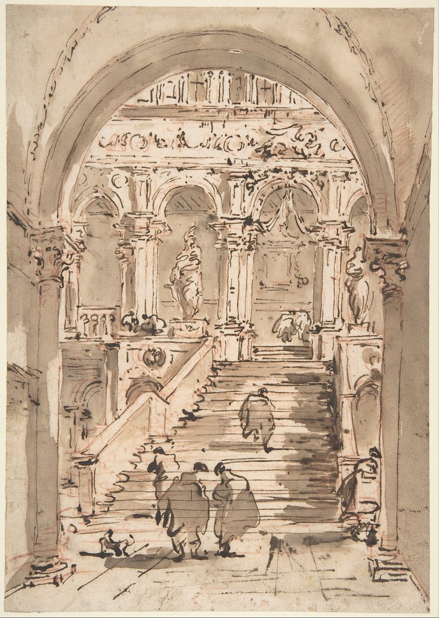 Schodiště obrů, Vévodský palác, Benátky od Francesco Guardi