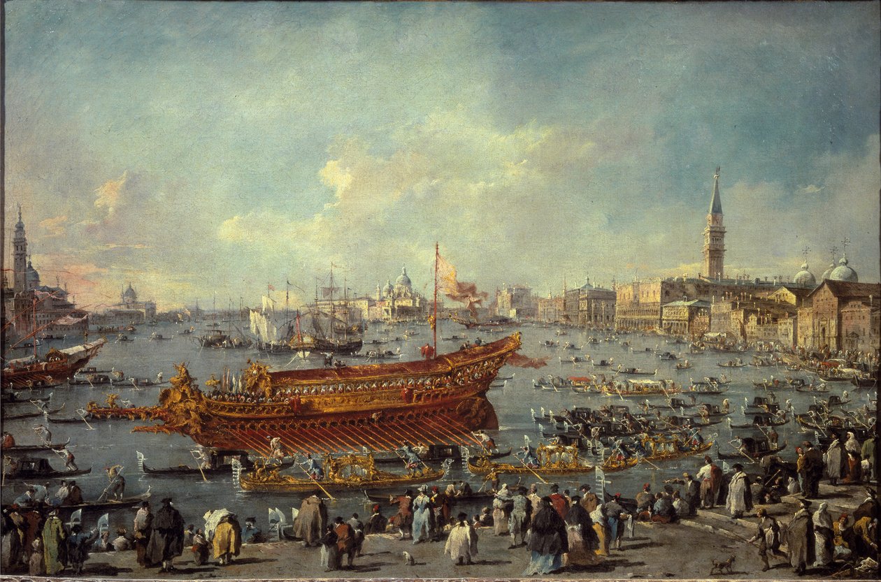 Odjezd Bucentaura do benátského Lida na obřad Nanebevstoupení Páně (olej na plátně od Francesco Guardi