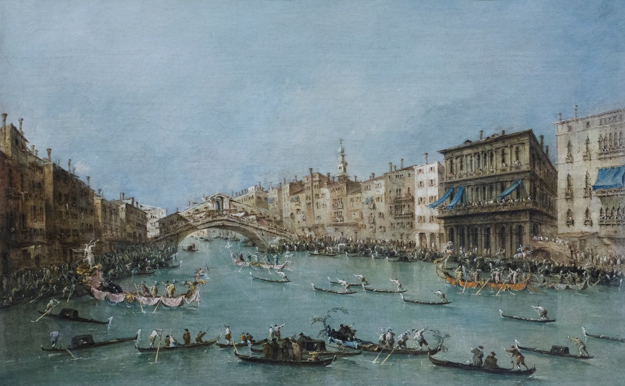 Velký kanál u mostu Rialto od Francesco Guardi