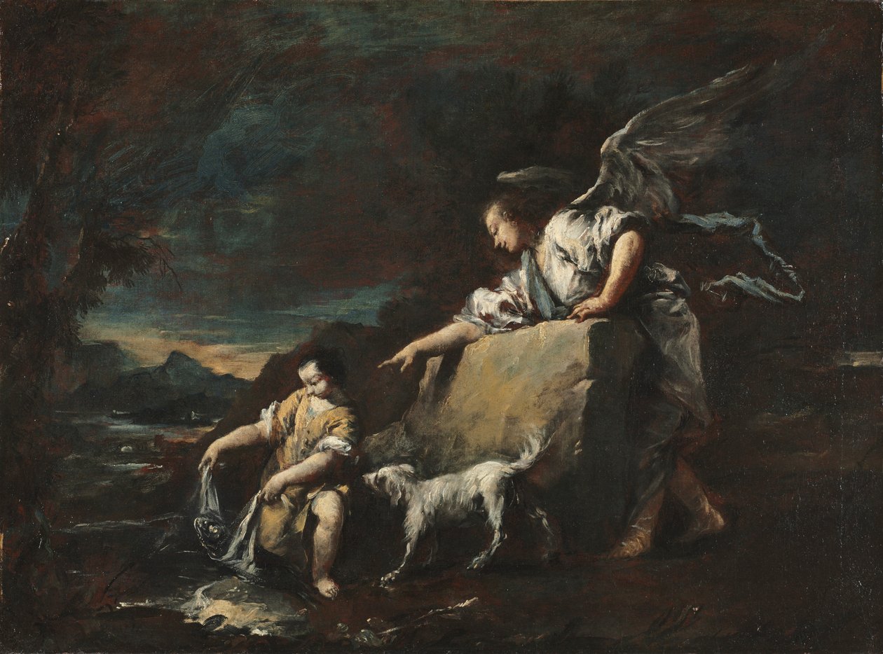 Tobiáš a anděl, 50. léta 18. století. od Francesco Guardi