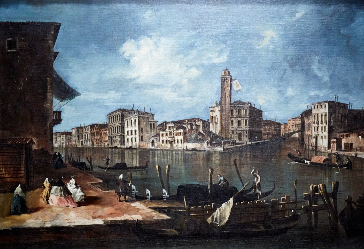 Benátky, Velký kanál se San Geremia, Palazzo Labia a vchod do Cannaregio od Francesco Guardi