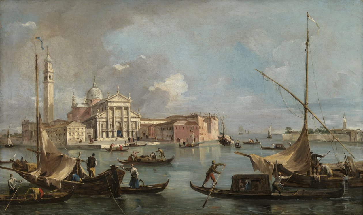 Näkymä San Giorgio Maggiorelle, n. 1760 (öljy kankaalle) od Francesco Guardi