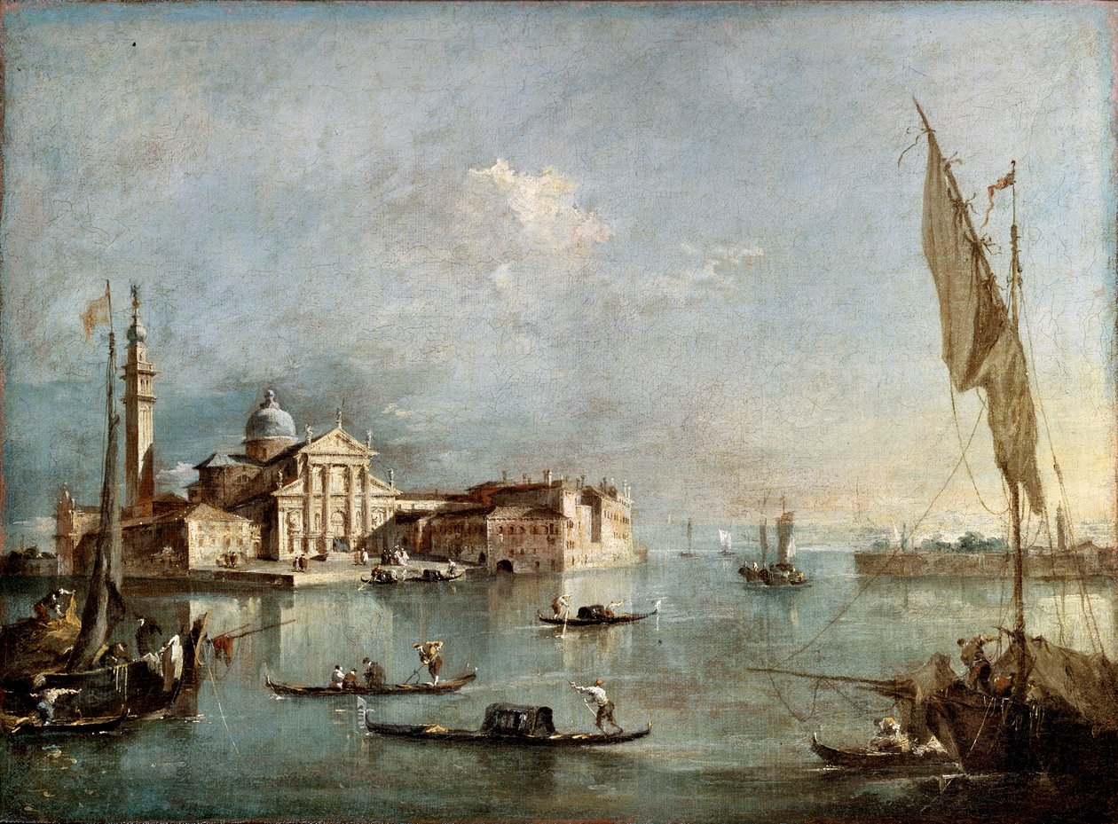 Pohled na ostrov San Giorgio Maggiore, mezi 1765 a 1775. od Francesco Guardi