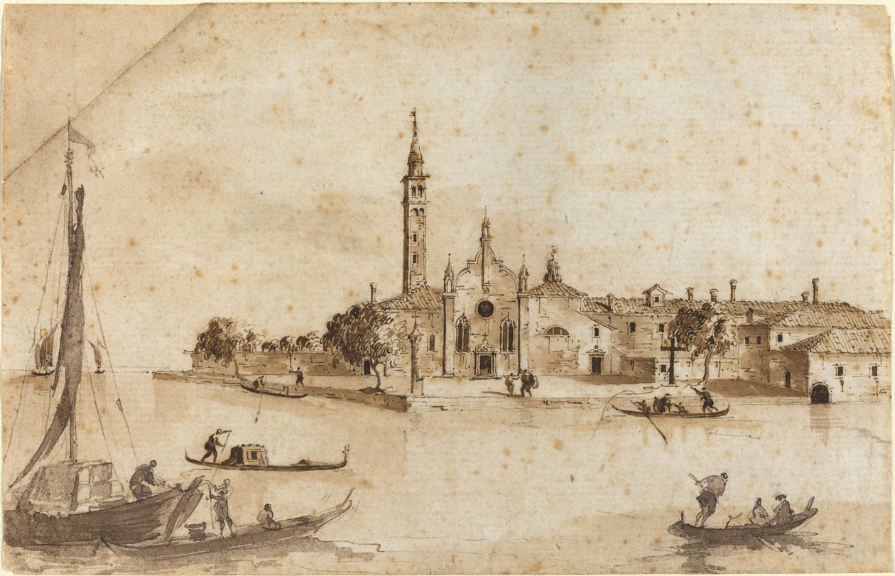 Ostrov Madonna della Grazia od Francesco Guardi and Giacomo Guardi