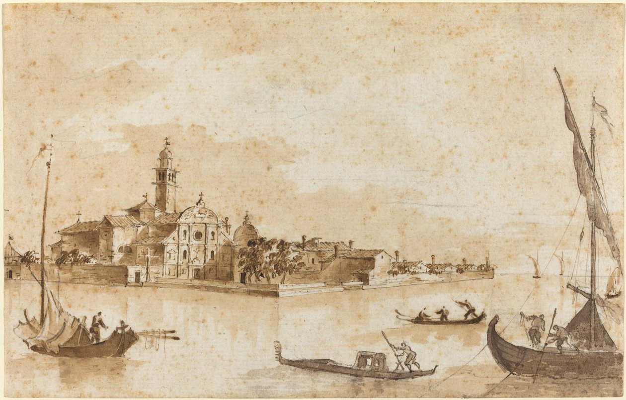 Ostrov San Clemente od Francesco Guardi and Giacomo Guardi