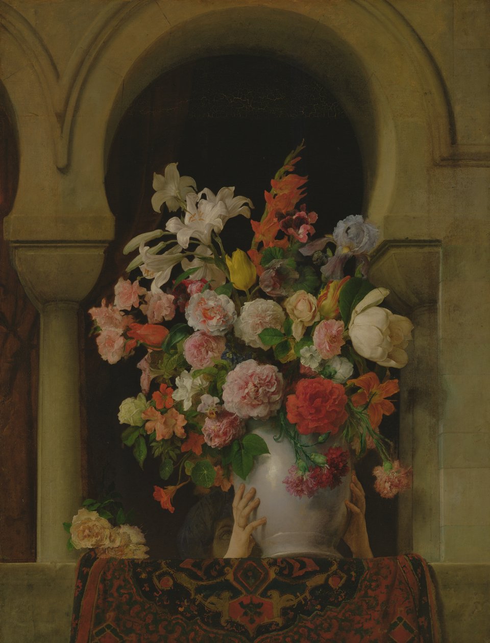 Váza s květinami na okně harému, 1881 od Francesco Hayez