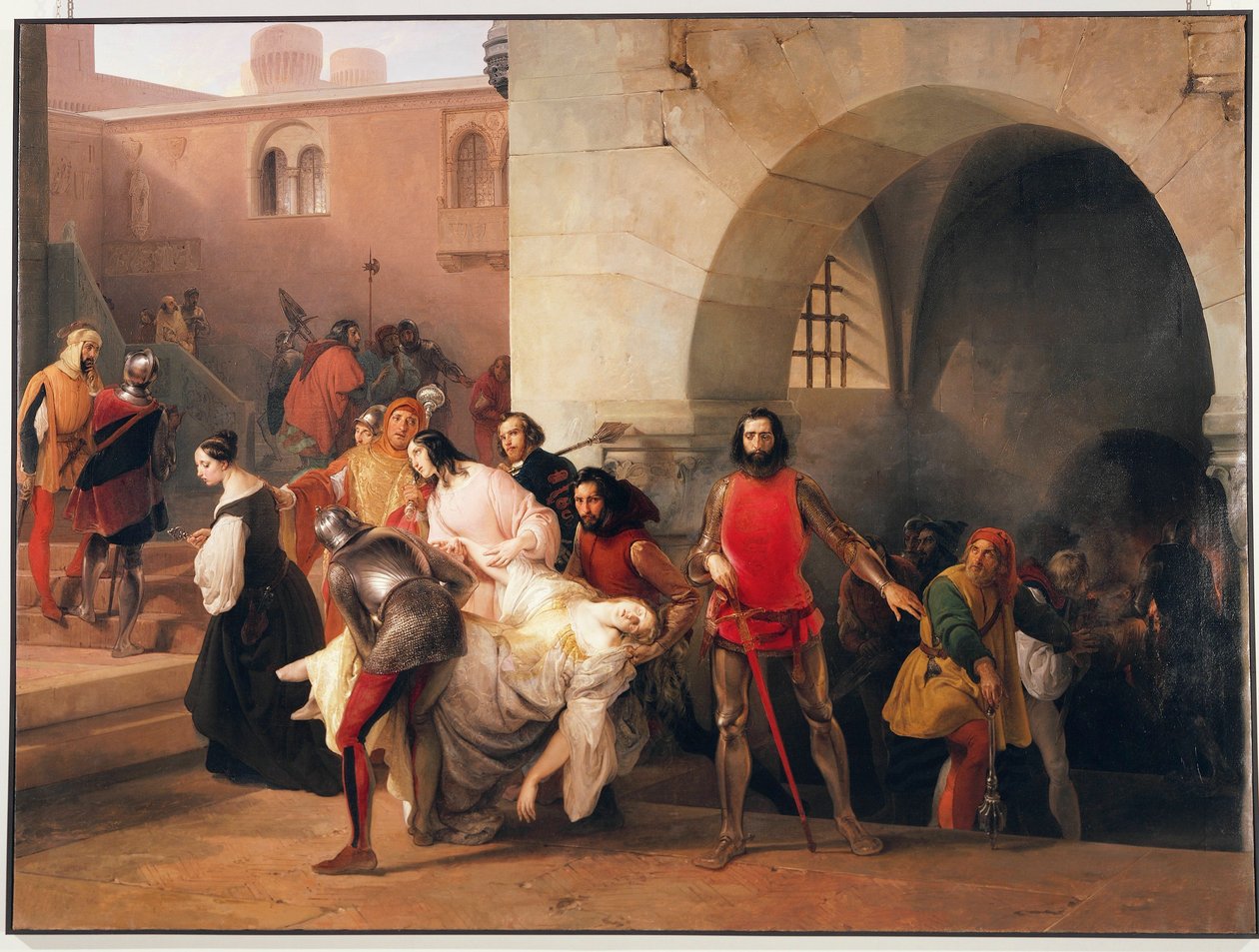 Bice našel Marco Visconti v suterénu svého hradu v Rosate, téma z románu Marco Visconti od Tommaso Grossi, ilustrace Francesco Hayez od Francesco Hayez