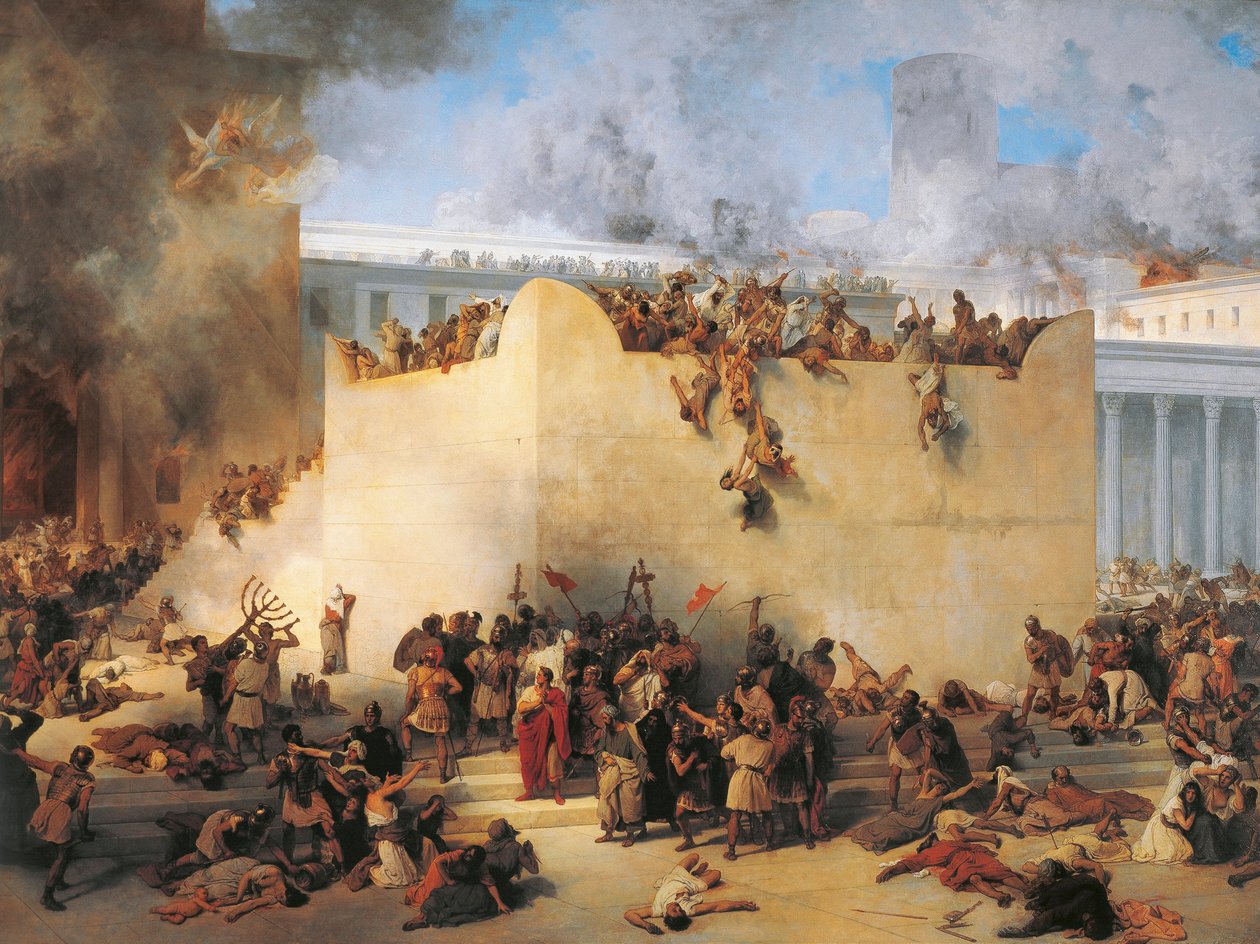 Itálie, Lombardie, zničení jeruzalémského chrámu od Francesco Hayez