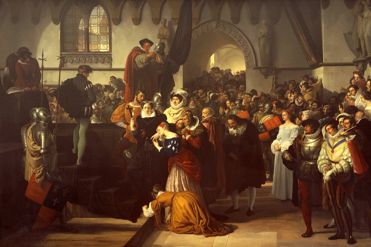 Mary Queen of Scots je vedena na lešení od Francesco Hayez