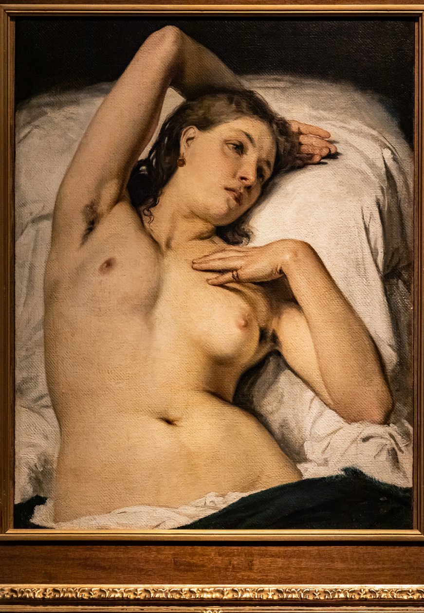 Akt ženy (odpočívající model) od Francesco Hayez