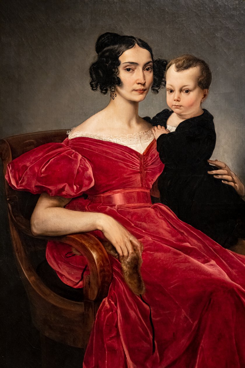 Portrét hraběnky Teresy Zumali Marisili a jejího syna Giuseppe od Francesco Hayez