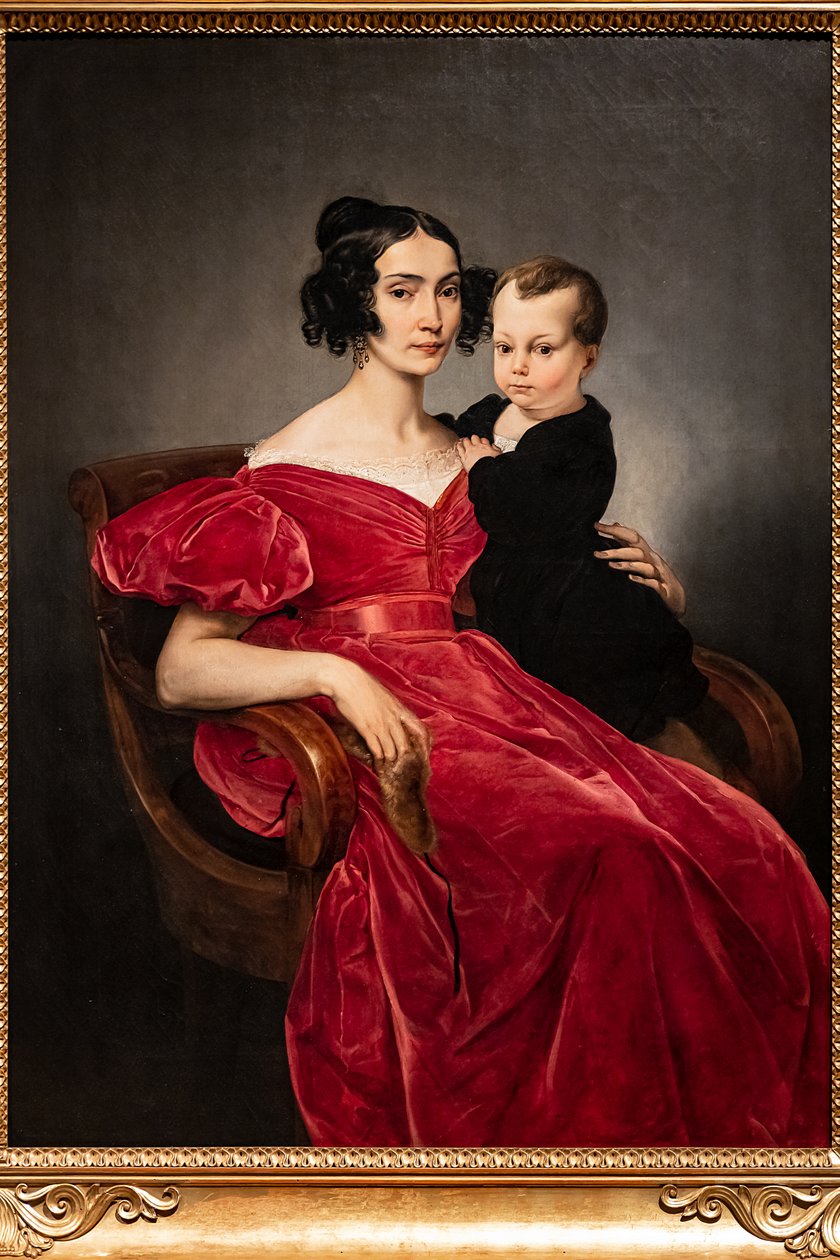 Portrét hraběnky Teresy Zumali Marisili a jejího syna Giuseppe od Francesco Hayez