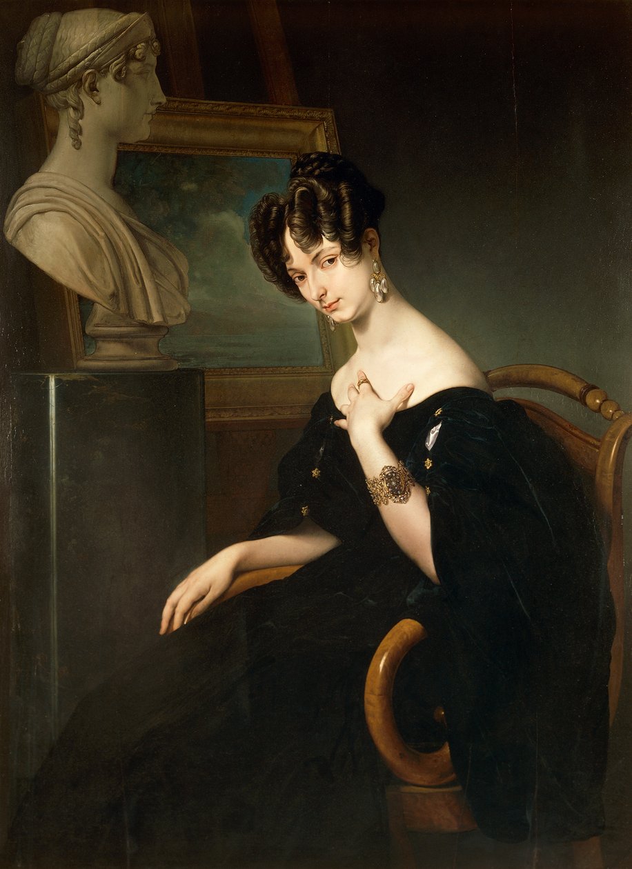 Portrét Cristiny Trivulzio Belgiojoso, Francesco Hayez (1791-1882), olej na plátně od Francesco Hayez