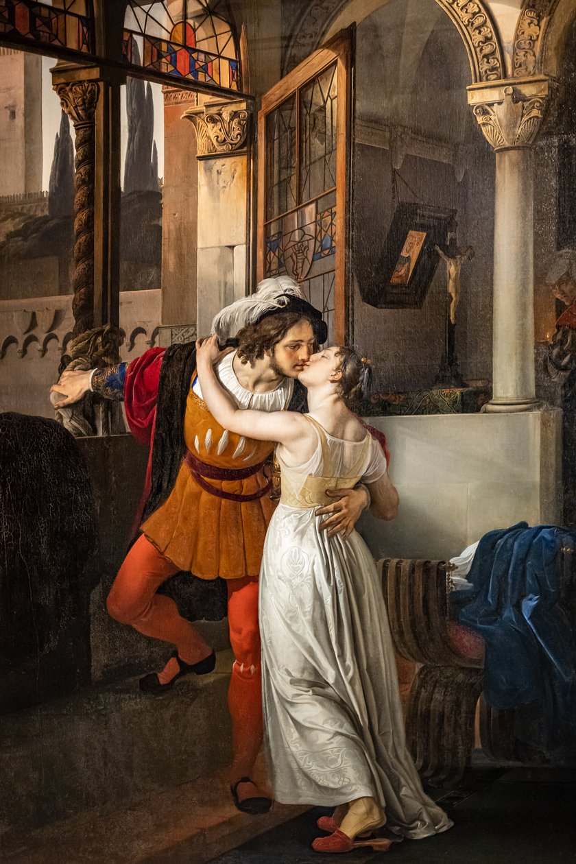 Romeův poslední polibek Julii od Francesco Hayez