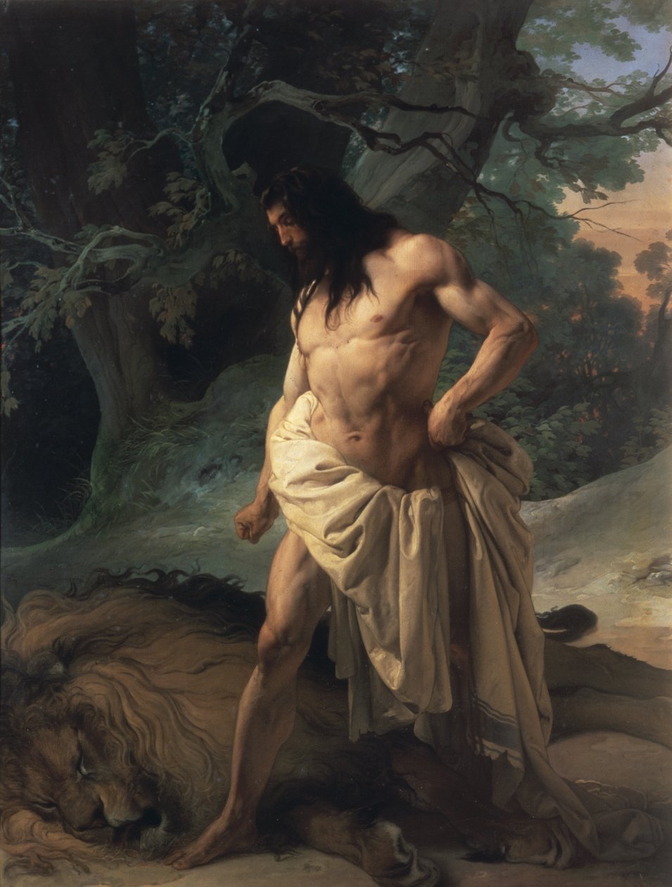 Samson zabíjí lva od Francesco Hayez