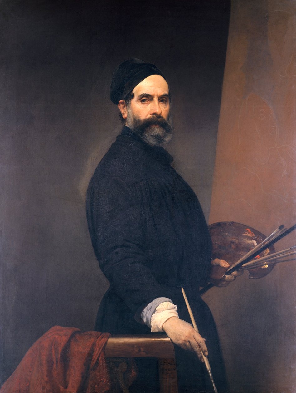 Autoportrét ve věku 57 let, Francesco Hayez (1791-1882), olej na plátně od Francesco Hayez