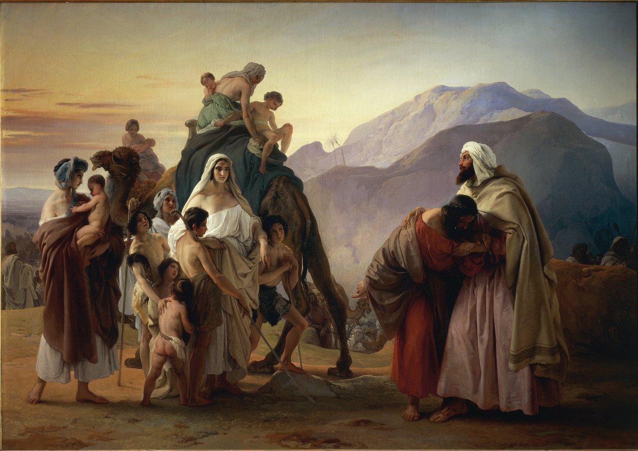 Smíření Jákoba a Ezaua (olej na plátně od Francesco Hayez