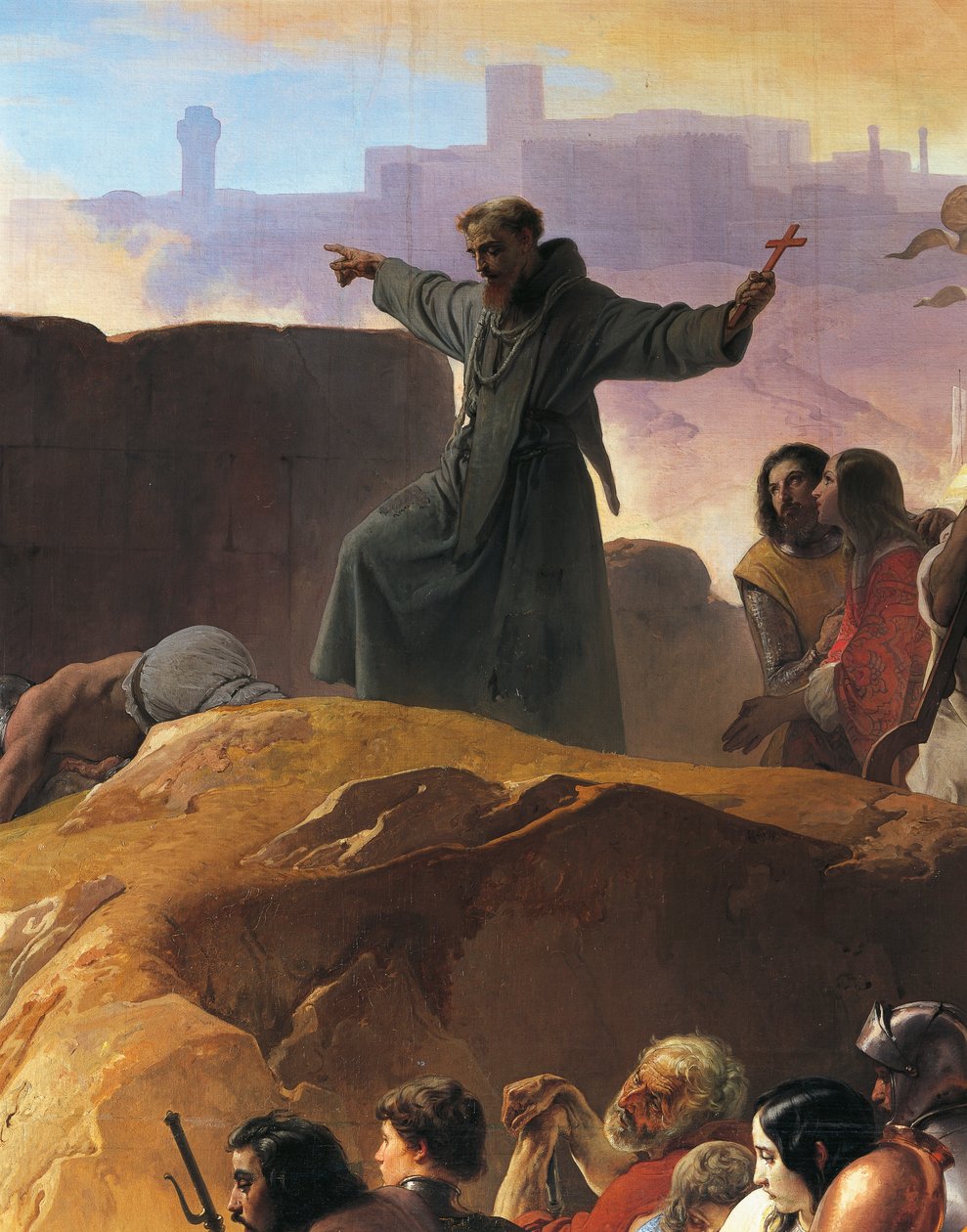 Žízeň, kterou trpěli první křižáci v Jeruzalémě, Francesco Hayez, detail od Francesco Hayez