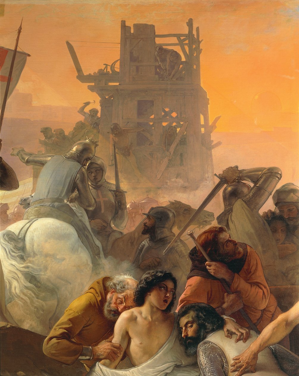 Žízeň, kterou trpěli první křižáci v Jeruzalémě, Francesco Hayez, detail od Francesco Hayez