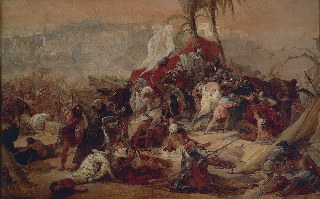 Žízeň prvních křižáků trpících v Jeruzalémě, Francesco Hayez od Francesco Hayez