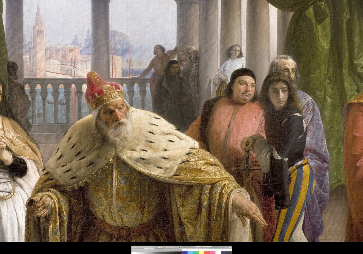 Poslední setkání Jacopa Foscariho a jeho rodiny před exilem, 1838-40 od Francesco Hayez