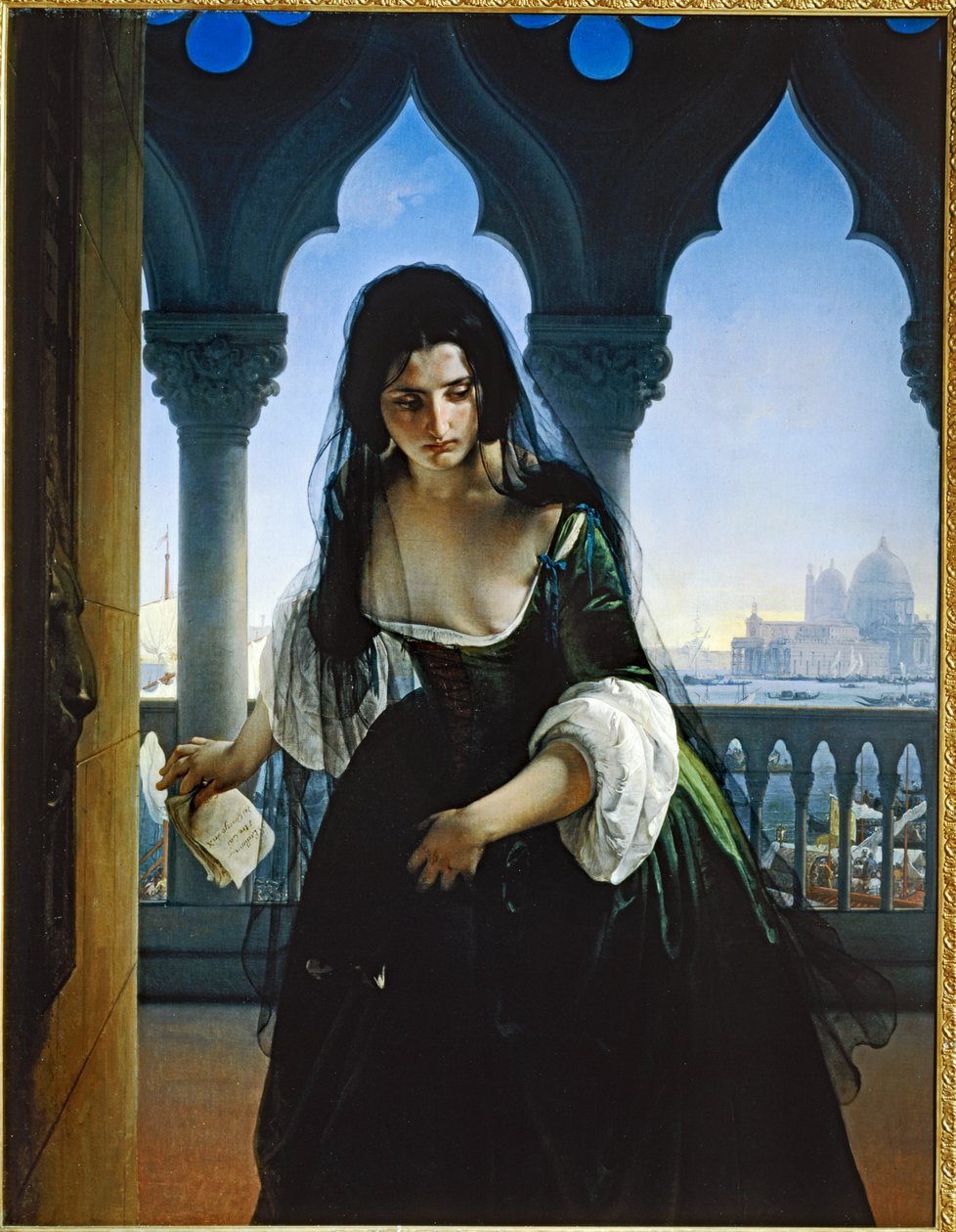 Tajné udání 1847 ... (malba na plátně) od Francesco Hayez